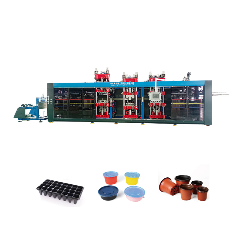 Hyx-7161 Presiune pozitivă și negativă complet automată 4 stații Mașină de termoformare